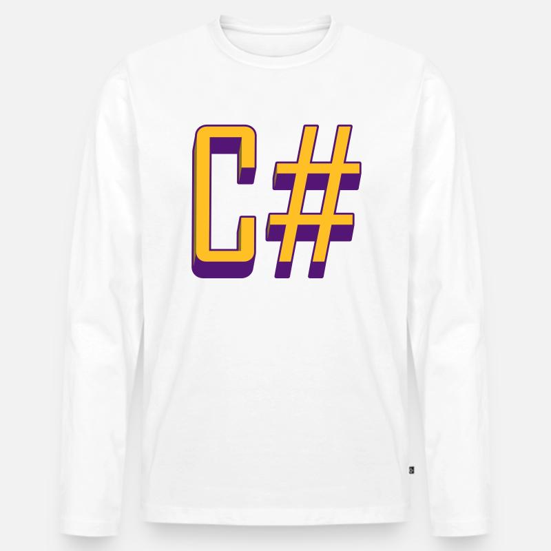 Programmiersprachen: C # / C sharp (Classic) - Männer Premium Bio Langarmshirt - Weiß