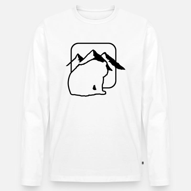 baer - Männer Premium Bio Langarmshirt - Weiß