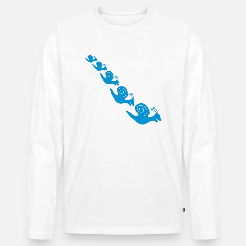 Happy Snails - Männer Premium Bio Langarmshirt - Weiß