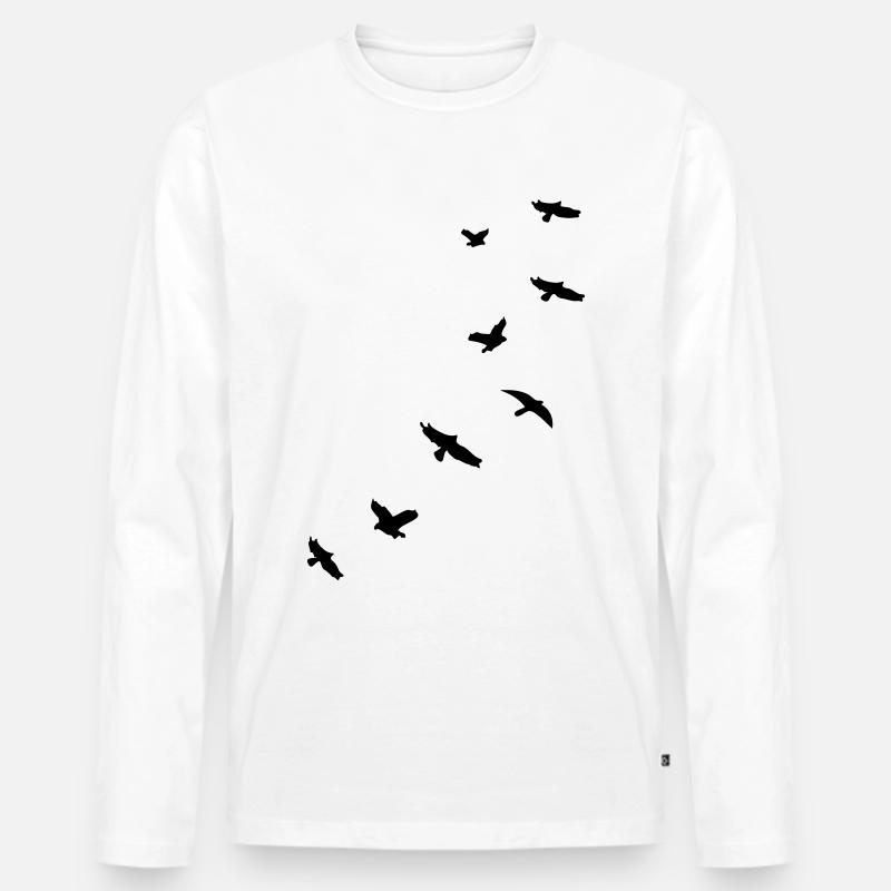 flying_birds_mapies - Männer Premium Bio Langarmshirt - Weiß
