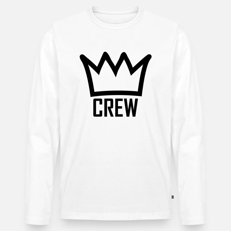 crew - Männer Premium Bio Langarmshirt - Weiß