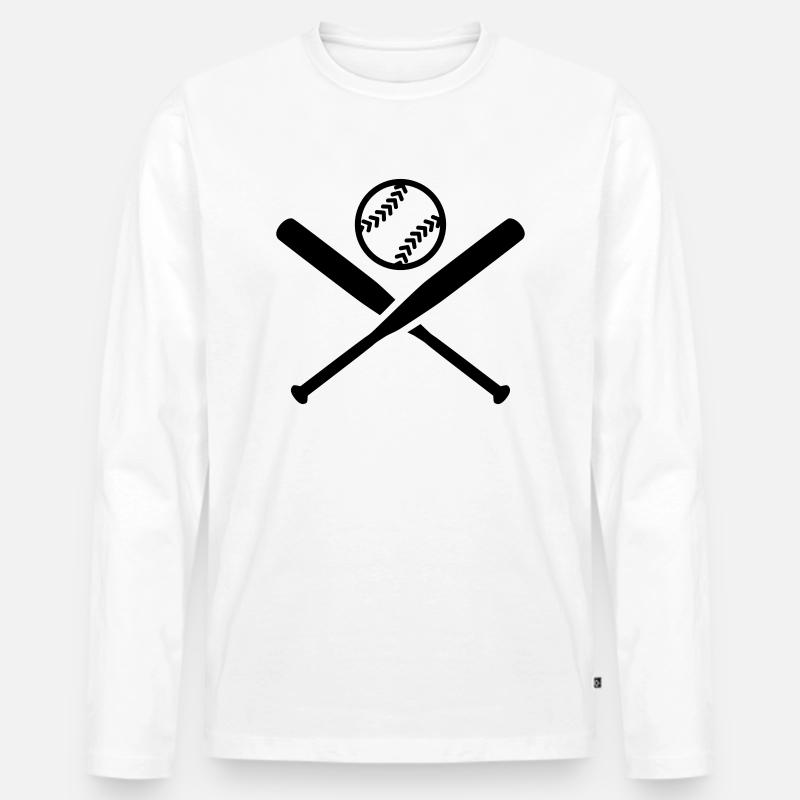 Softball - Männer Premium Bio Langarmshirt - Weiß