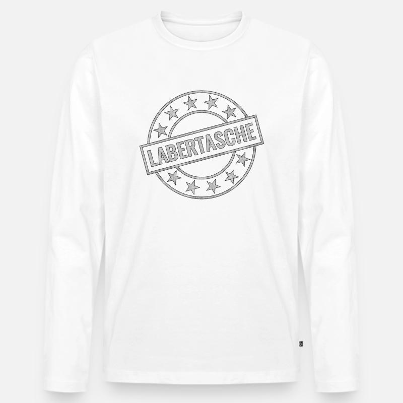 Labertasche Laber Tasche Stempel - Männer Premium Bio Langarmshirt - Weiß