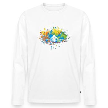 Color-cracked rowing - Men's Premium Organic Long Sleeve Shirt - white - Front - Nico (187cm)