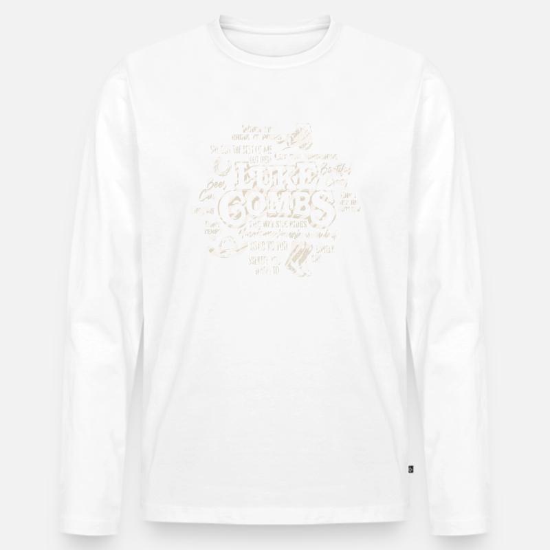Combs-Lied - Männer Premium Bio Langarmshirt - Weiß