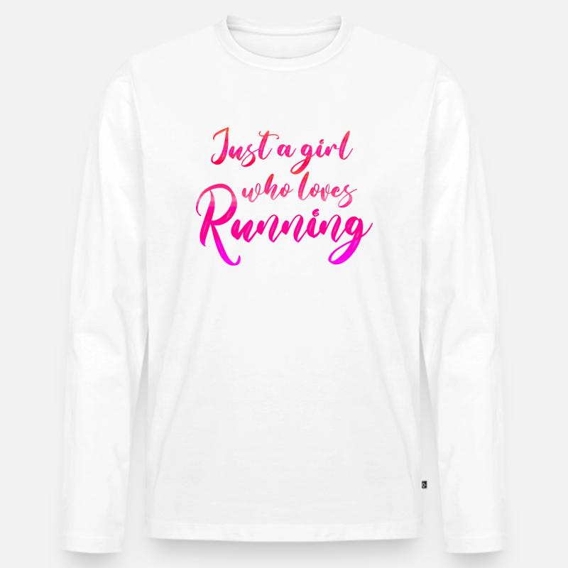 Läufer Mädchen - Sprinter - Männer Premium Bio Langarmshirt - Weiß