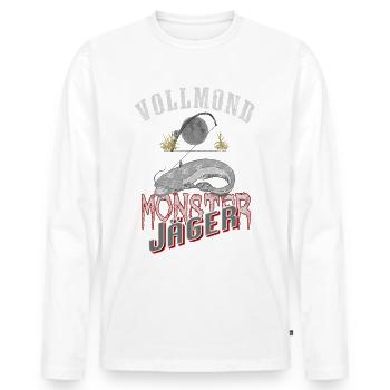 Wels Waller Monster Jäger - Männer Premium Bio Langarmshirt - Weiß - Vorne - Nico (187cm)