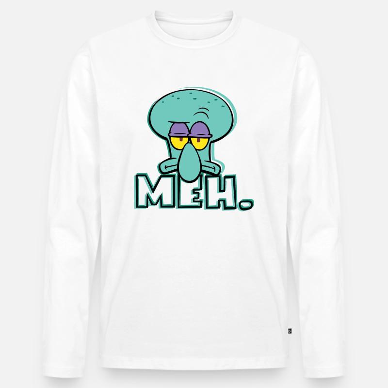 SpongeBob Schwammkopf Thaddäus Q. Tentakel - Männer Premium Bio Langarmshirt - Weiß