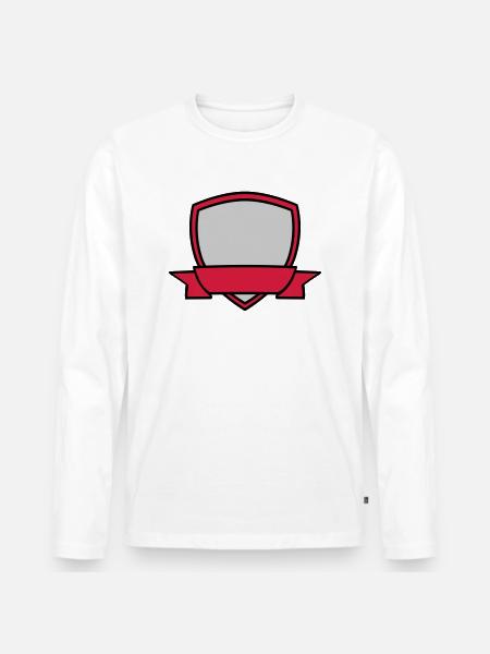 Shield Banner Empty - Men's Premium Organic Long Sleeve Shirt - white