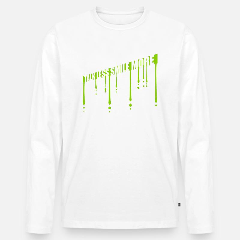 talk less smile more - Männer Premium Bio Langarmshirt - Weiß