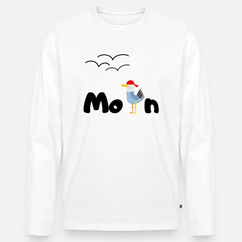 moin möwe - Männer Premium Bio Langarmshirt - Weiß