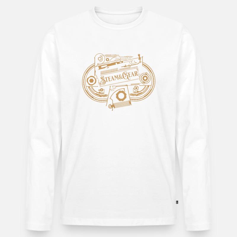 Viktorianisches Steampunk Design - Männer Premium Bio Langarmshirt - Weiß