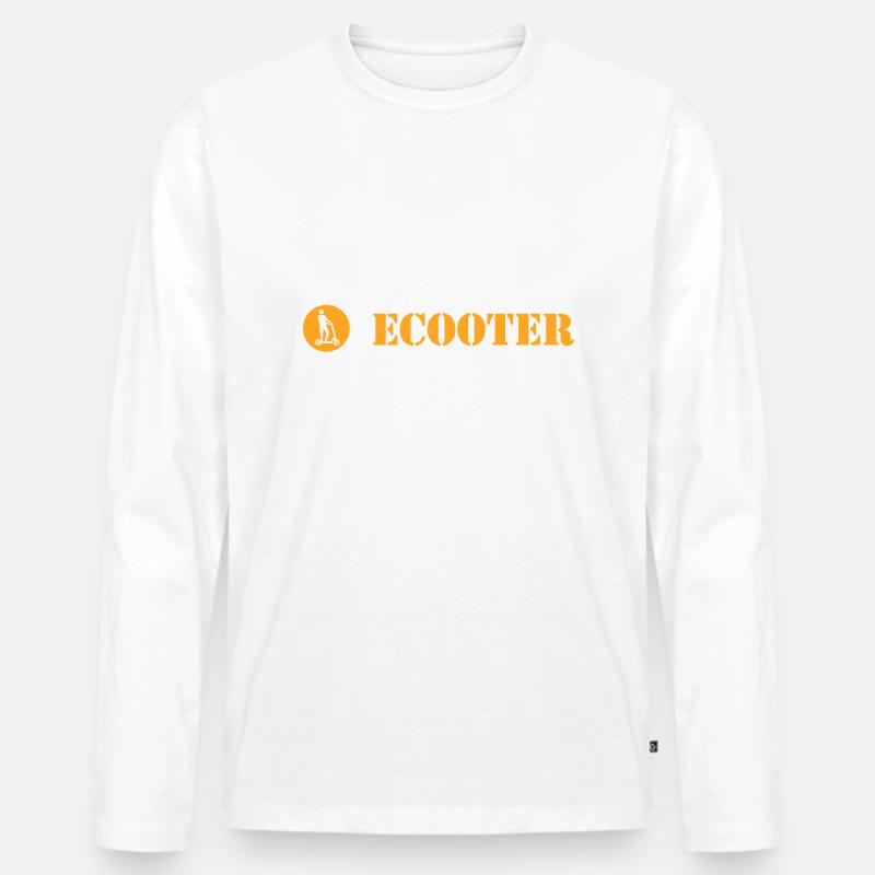 E-Scooter E-Roller Scooter - Männer Premium Bio Langarmshirt - Weiß