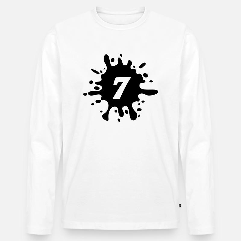 7 - Männer Premium Bio Langarmshirt - Weiß