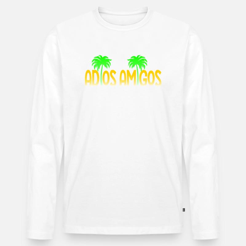 Adios Amigos - Männer Premium Bio Langarmshirt - Weiß