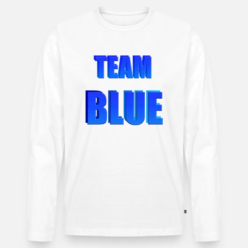 Team Blau - Männer Premium Bio Langarmshirt - Weiß