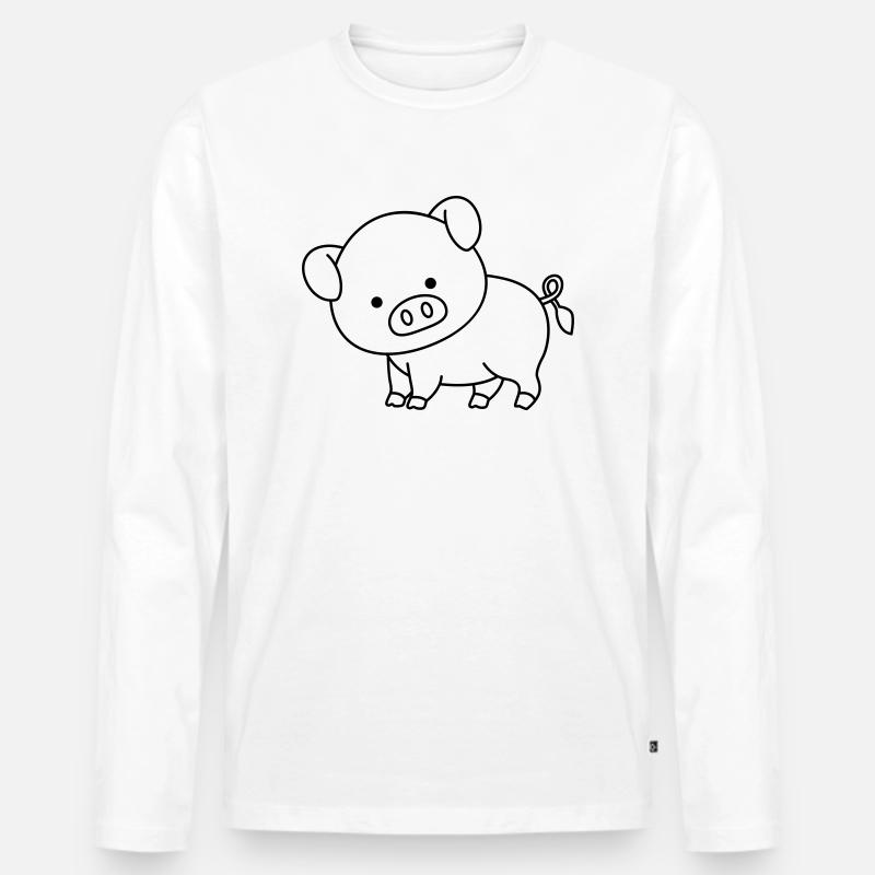 pig - Männer Premium Bio Langarmshirt - Weiß