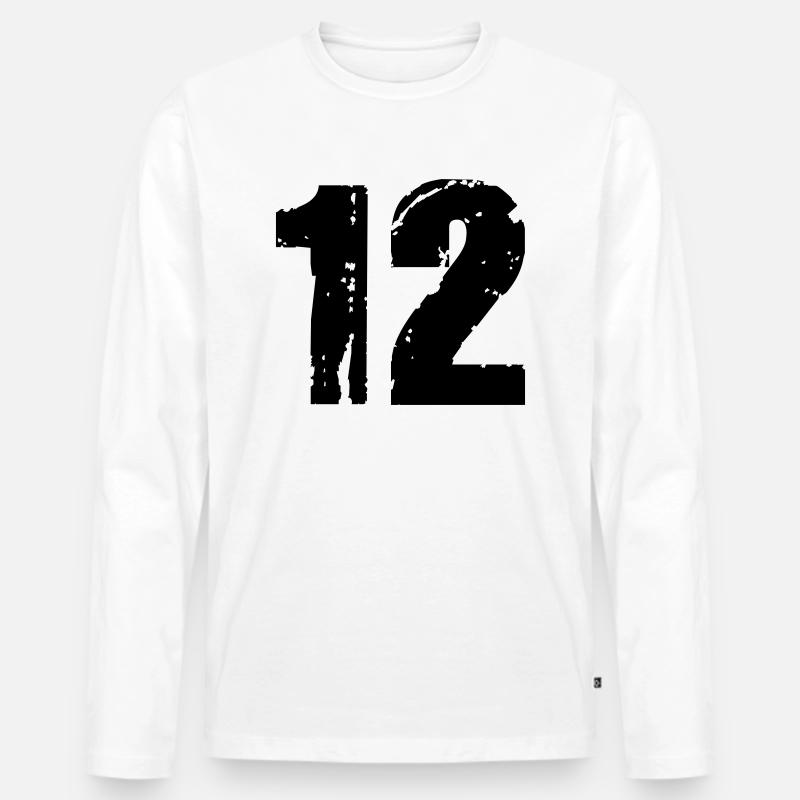 12 - Männer Premium Bio Langarmshirt - Weiß