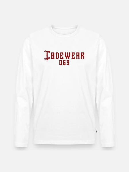 Codewear 069 Frankfurt - Männer Premium Bio Langarmshirt - Weiß