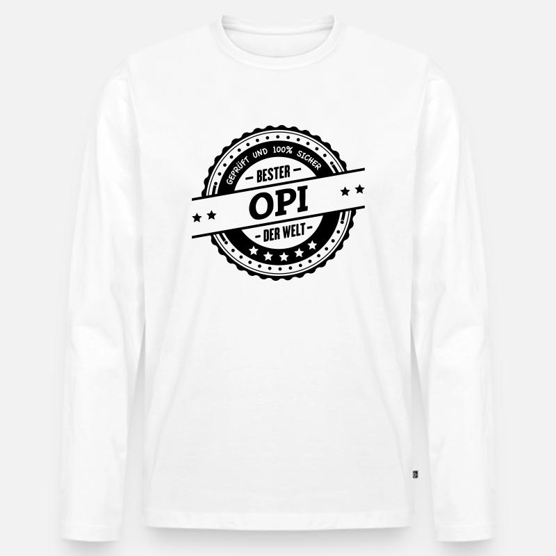 Bester Opi - Männer Premium Bio Langarmshirt - Weiß