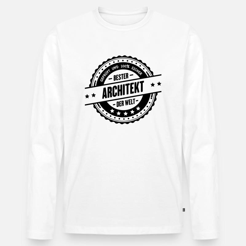 Bester Architekt - Männer Premium Bio Langarmshirt - Weiß
