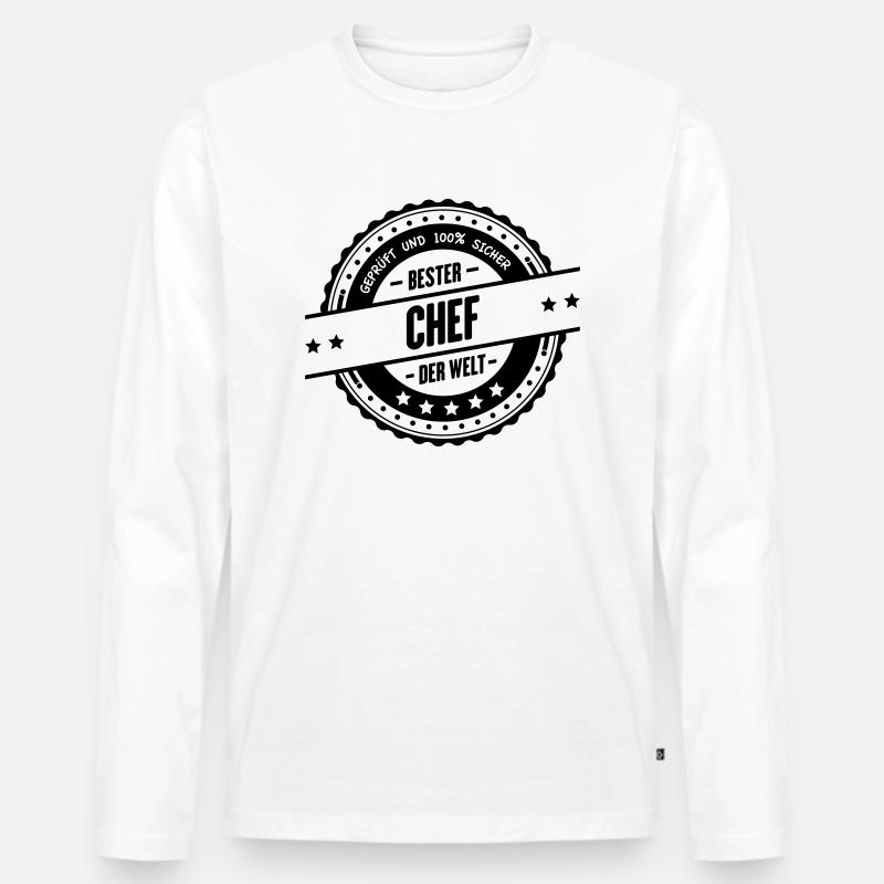 Bester Chef - Männer Premium Bio Langarmshirt - Weiß