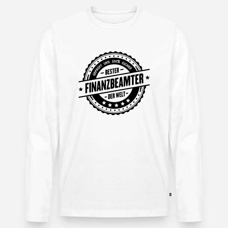 Bester Finanzbeamter - Männer Premium Bio Langarmshirt - Weiß