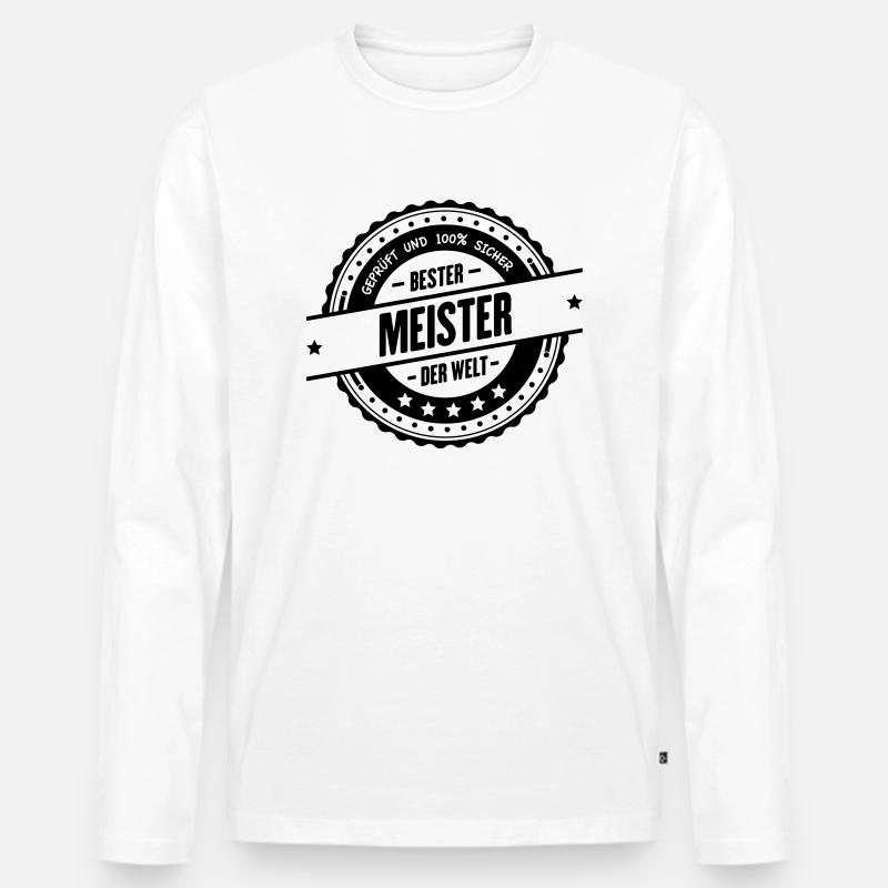 Bester Meister - Männer Premium Bio Langarmshirt - Weiß