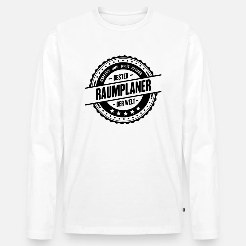 Bester Raumplaner - Männer Premium Bio Langarmshirt - Weiß