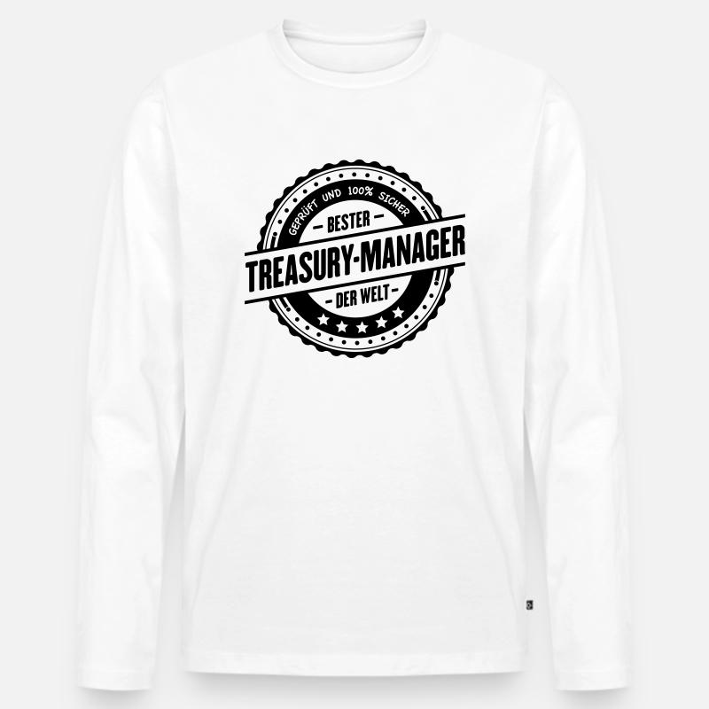 Bester Treasury-Manager - Männer Premium Bio Langarmshirt - Weiß