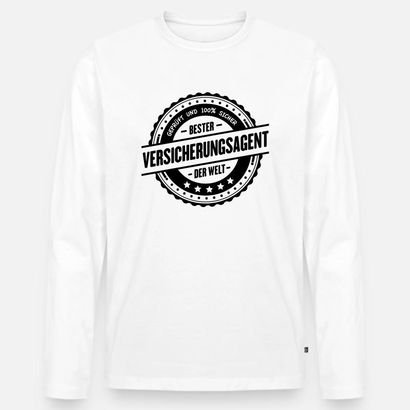 Bester Versicherungsagent - Männer Premium Bio Langarmshirt - Weiß