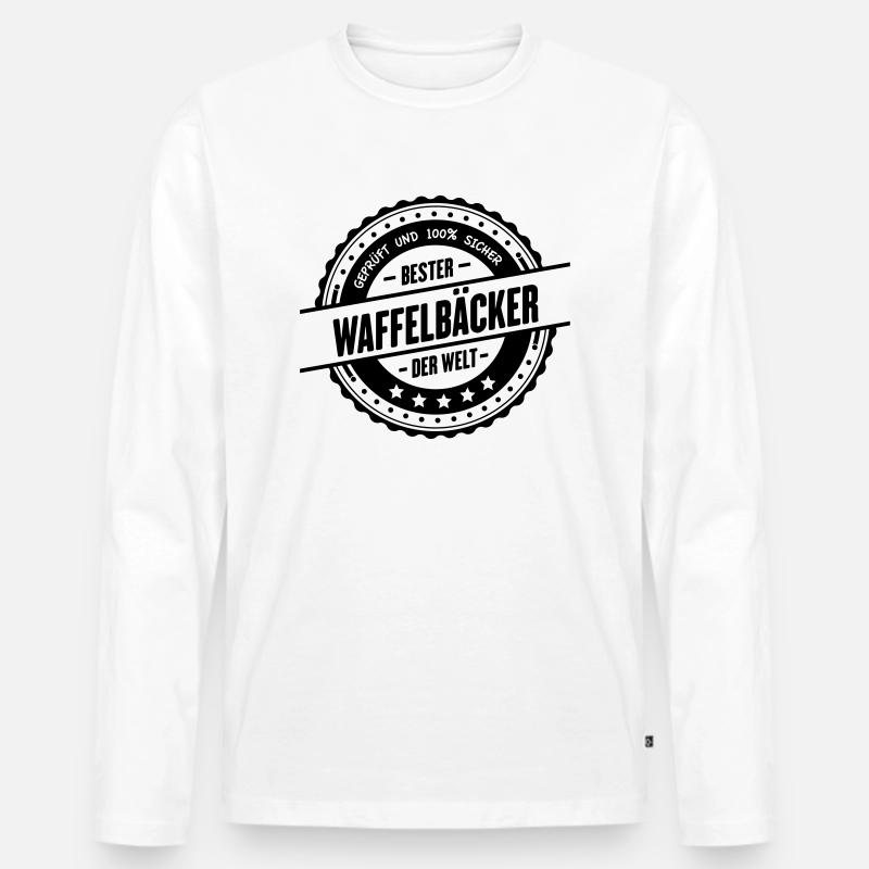 Bester Waffelbäcker - Männer Premium Bio Langarmshirt - Weiß