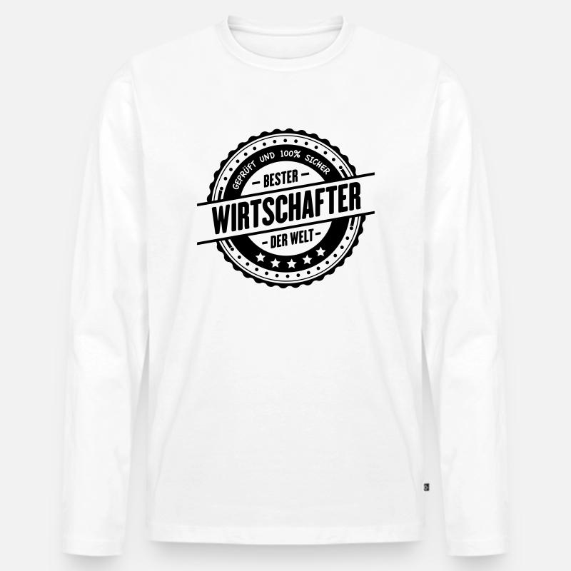 Bester Wirtschafter - Männer Premium Bio Langarmshirt - Weiß