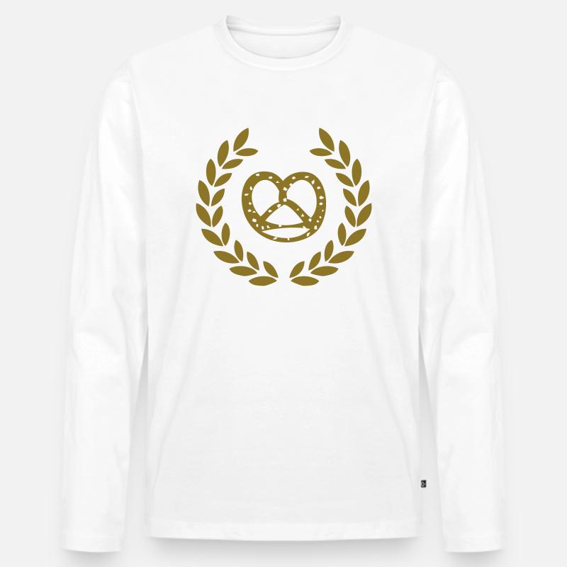 bäckerei bäcker brezel - Männer Premium Bio Langarmshirt - Weiß