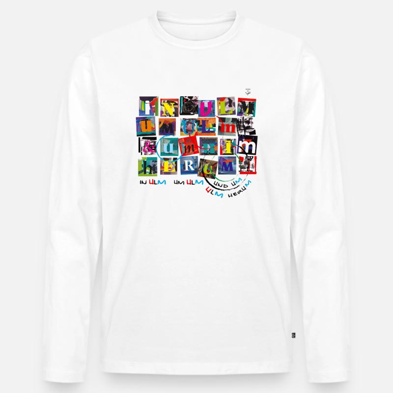 Ulm - Männer Premium Bio Langarmshirt - Weiß