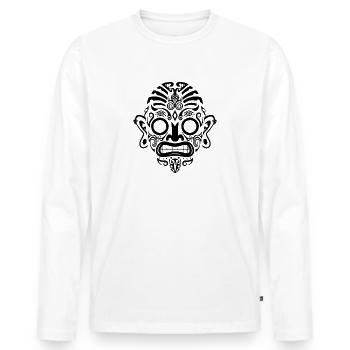 Maori (fond clair) - T-shirt manches longues Premium bio Homme - blanc - Devant - Nico (187cm)