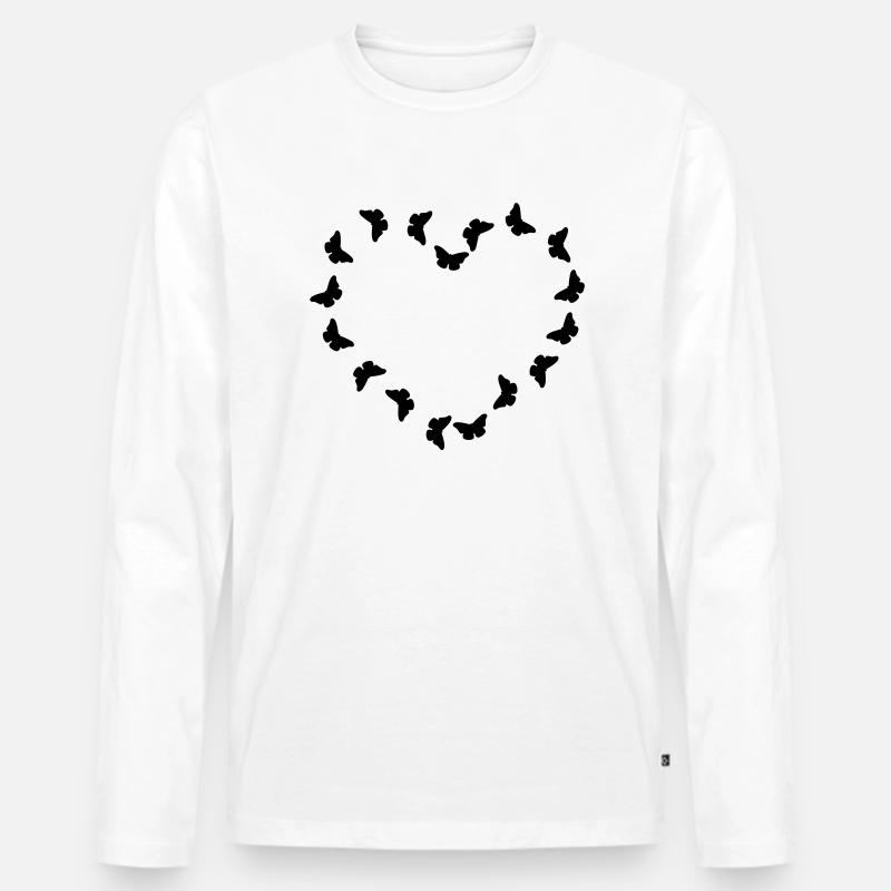 love_papillon - Männer Premium Bio Langarmshirt - Weiß