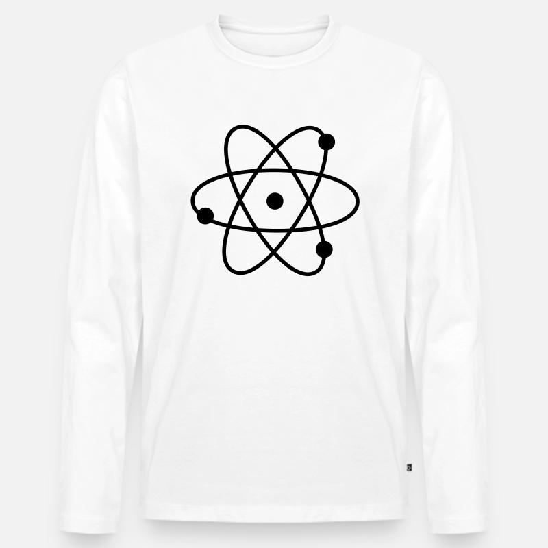 atom - Männer Premium Bio Langarmshirt - Weiß