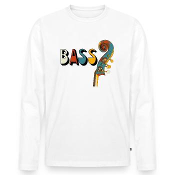 bass escargot3 - T-shirt manches longues Premium bio Homme - blanc - Devant - Nico (187cm)