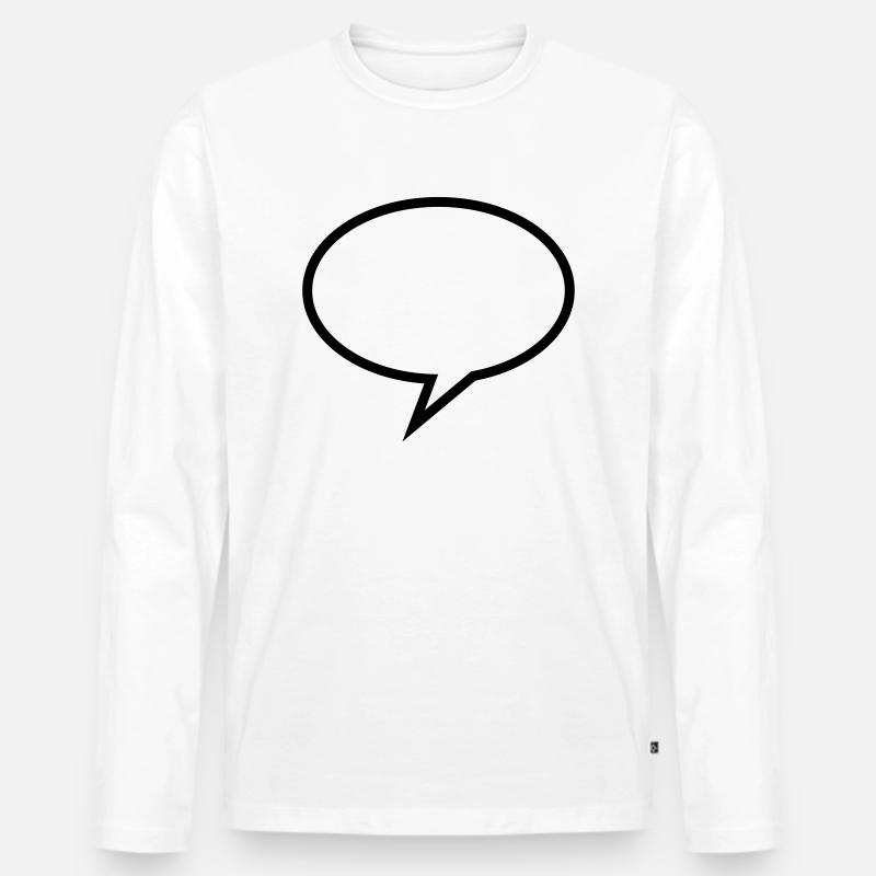 Speech Bubble - Männer Premium Bio Langarmshirt - Weiß