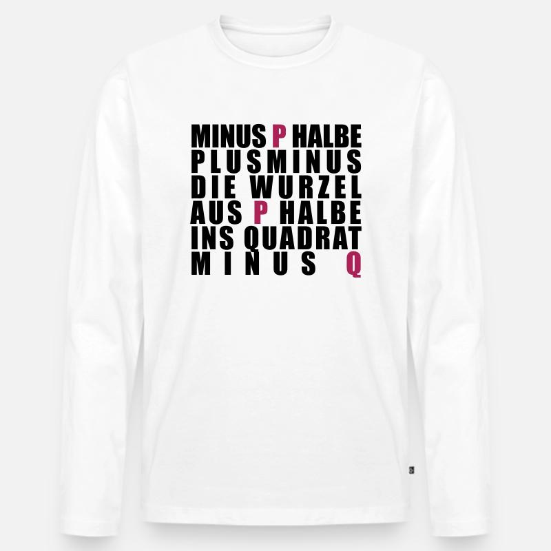 p-q-Formel - Männer Premium Bio Langarmshirt - Weiß