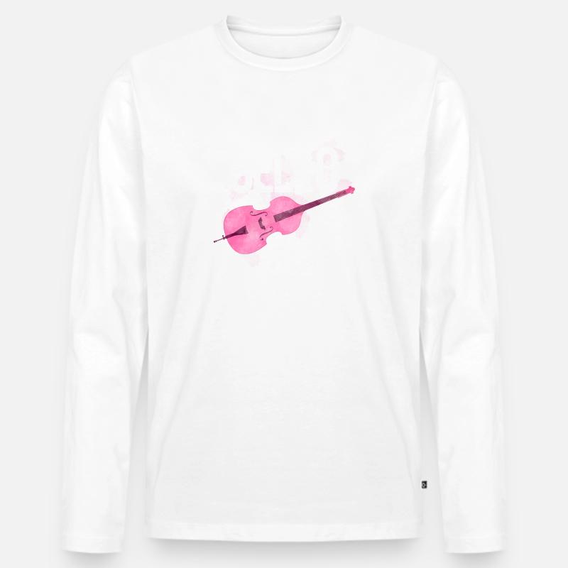Rosa Cello Mädchen - Männer Premium Bio Langarmshirt - Weiß