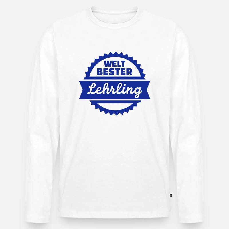 Lehrling - Männer Premium Bio Langarmshirt - Weiß