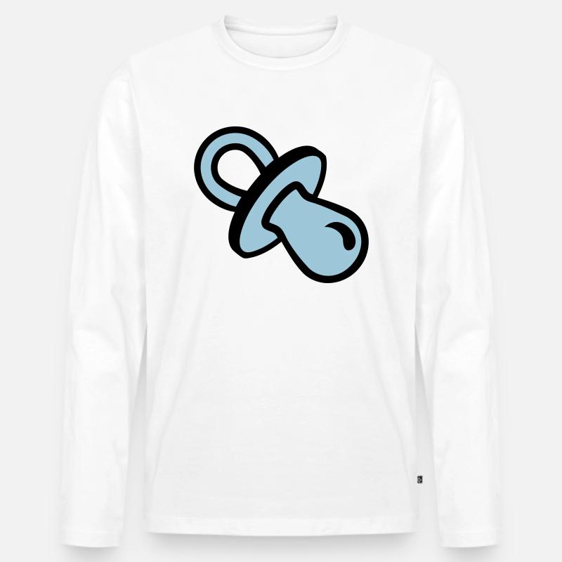 Schnuller - Männer Premium Bio Langarmshirt - Weiß