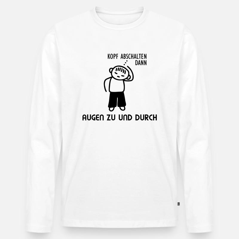 Kopf abschalten - Männer Premium Bio Langarmshirt - Weiß