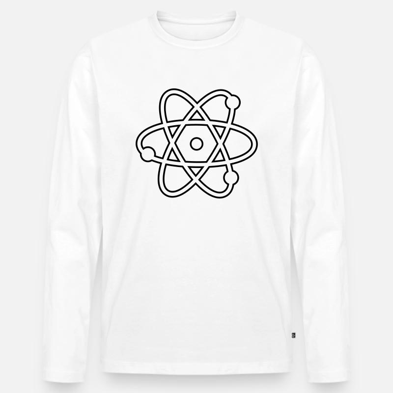 atom - Männer Premium Bio Langarmshirt - Weiß