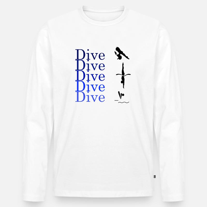 Springboard Tauchen - Männer Premium Bio Langarmshirt - Weiß