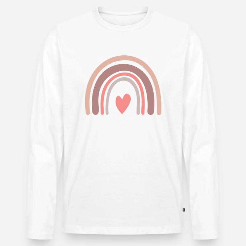 Rainbow - Männer Premium Bio Langarmshirt - Weiß