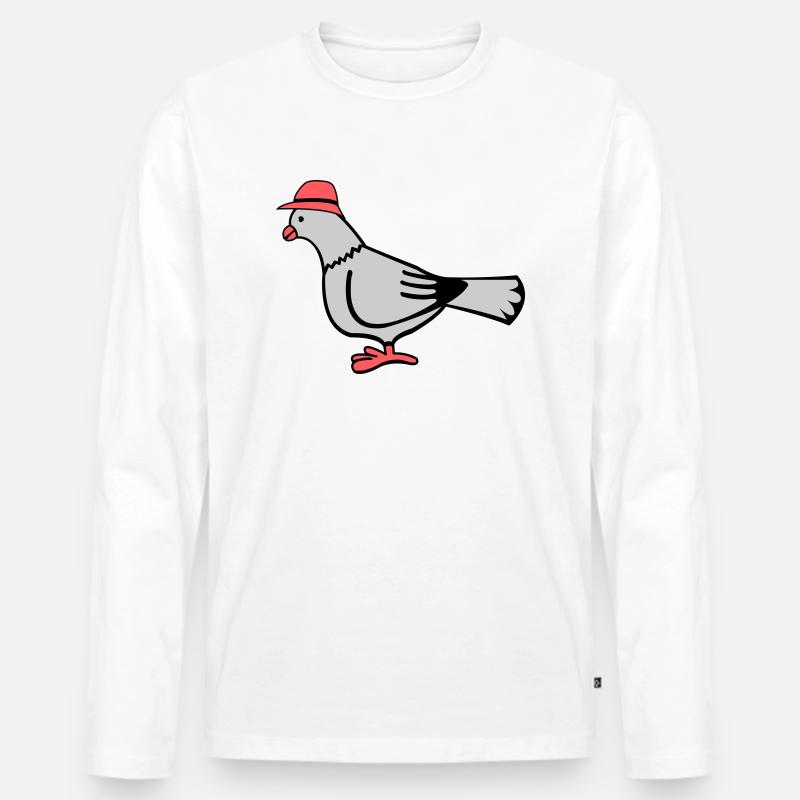 Taube - Männer Premium Bio Langarmshirt - Weiß