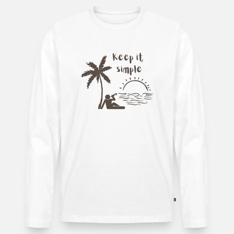 Keep it simple - Männer Premium Bio Langarmshirt - Weiß